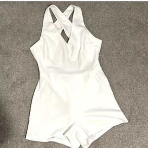 White Sleeveless Romper